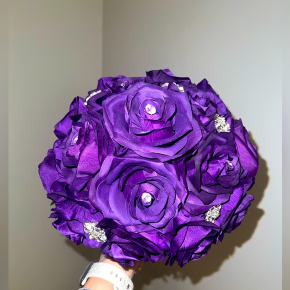 Purple Rhinestone Brooch Bouquet Prom / Wedding / Formal - Picture 2 of 2